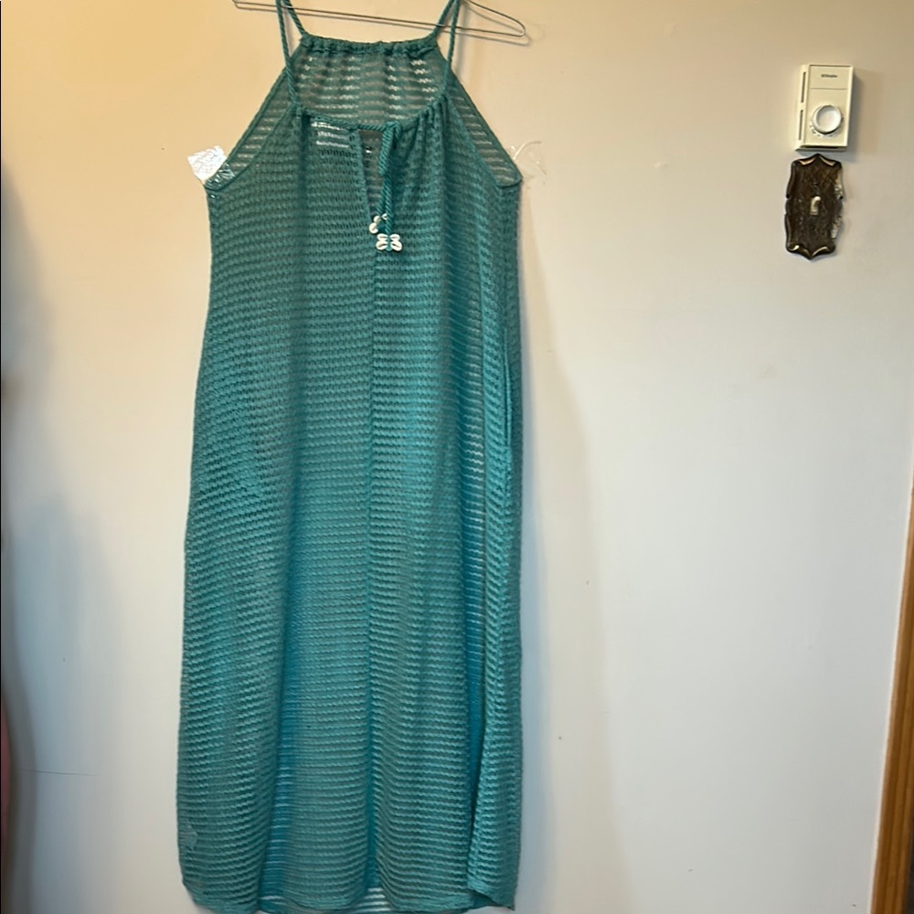 Haute Hippie mint green crochet maxi Boho dress cover up size small new w/o tags